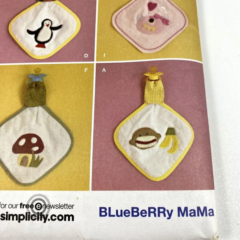 Simplicity 2670 Sewing Pattern Baby Binky Pacifier Blanket 9 Variations UNCUT FF